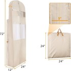 72  Wedding Dress Garment Bag With Gusset   Pockets - Beige  Upgraded Version