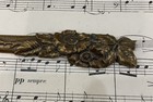Antique French Bronze Art Nouveau Letter Opener Flowers Signed Jacquelin C1880