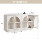 Sideboard Buffet Cabinet With Arched Glass Doors 59    Modern Accent Tv Stand