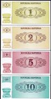 Slovenia 4 Pcs Set  1 2 5 10 Tolarjev 1990   Unc  P-1  P-2  P-3  P-4