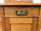 Antique Vintage Victorian Oak Low Boy Dresser Chest Vanity With Tilt Mirror