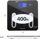 Digital Bathroom Scale For Body Weight 400 Lbs Capacity fat Loss Monitor Black