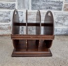 Vintage Wood 4 Compartment Tabletop 10  78 Phonograph Record Plate Storage Rack