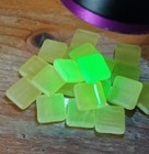 10 Pcs Rare Vtg Bohemian Square Flat Back Cabochons Uranium Matte Finish Glass
