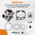 54mm Cylinder Piston Kit For Yamaha Yz125 2005-2022 With Gaskets   Rings