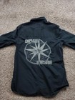 Vintage Calvin Klein Shirt Mens Medium Black Button Up Explode Embroidered