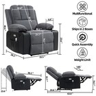 Electric Recliner Chair With Heated Massage Cup Holders Usb  Reclining Chairs