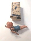 Vintage Working Wind Up Celluloid Body In Blue W  Metal Arms W box Made In Japan
