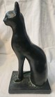 Vintage 1965 Austin Prod Egyptian Bastet Black Cat Figurine 12  Statue - Read