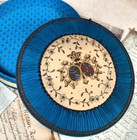 Rare Antique French Chocolate Box  Silk Embroidery  Marquise De Sevigne  Paris