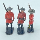 Vintage Lead Toy Soldiers Lot Of 3 Canadian Mounties Painted Figures England