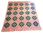 Antique Shoo Fly Crossing Sign Appalachian Patchwork Quilt Indigo Blue Calico