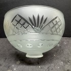 Vintage Frosted Cut 2 1 4    Glass Gas Lamp Shade 