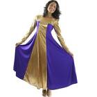 Danzcue Womens Metallic Color Block Long Sleeve Praise Dance Dress