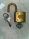 Vintage Slaymaker Rustless Brass Padlock Lock With 2 Keys 2 1 4  X 1 1 2  X 5 8 