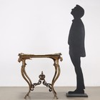 Antique Middle Victorian Table Bronze Papier Mach   England Xix Century