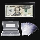 100  Currency Holders Semi Rigid Regular Sleeves Banknotes Dollar Bill   Case