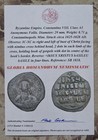 Roman Empire Byzantine Emperor Constantine Jesus Christ Portrait Coin With Coa 