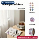 500pcs Floral Thank You Stickers Roll 1 Inch Circle Gift Seals For Packaging  8