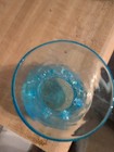Vintage Blue Glass 5inch Tall Vase 3 Inch Diameter At Top