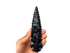 Handmade Obsidian Arrowhead Knife - Flint Knapped Spear Point  Collectible Blade