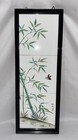 Vintage Original Japanese Bamboo Painting On Ceramic Tile Signed Framed