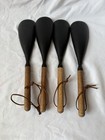 Silicone Spatula Spoon  Bpa-free Multifunction Wooden Handles Standard  Black