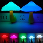 3pack Led Night Lights Mushroom Gradient Light Sensor Plug-in Wall Lamps Decor