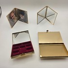 Vtg Mcm Butterfly Enamel Vanity Set 4pc Pill Box Card Case Mirror Picture Frame