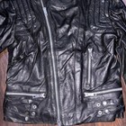 Men   s M Black Biker Jacket Full Zip Band Collar Short Polyester Lined 38 