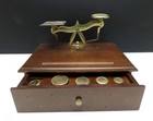 Antique British Desktop Brass Postage Scale W  Weights  june 1920-may 1923 