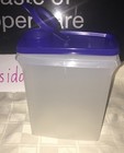 Vintage New Tupperware Sheer Jr  Cereal Storer Keeper Container Blue Lid Seal