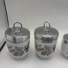 Royal Worcester Porcelain Egg Coddler Lavinia S Raspberry Blackberry Lot Of 4