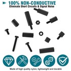 580pcs M3 Nylon Standoff Kit Pcb Spacers Screws Nuts Assortment Black Set