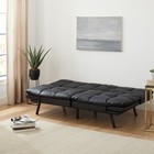 Memory Foam Futon W 72  Black Faux Leather Sofa Bed Recliner Lounge Living Room