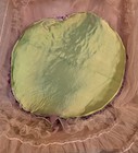 Antique 1920   s Purple   Green Shining Satin Boudoir Pillow W Florals   Ribbons
