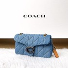 Coach Tabby Quilted Denim Shoulder Bag Indigo Blue Cr704 Crossbody Outlet Hot