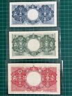 1953 Malaya Qe Set Of 1 5 10 Dollars Banknotes  vf  To Ef 