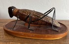 Vintage Shanghai Handicrafts Cricket Grasshopper Wicker Box Lid  lid Only 
