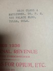 Tulsa History Opium Order Forms Irs 1936 Okla Doctors Physicians Medical Book 
