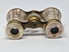Antique Lemaire Opera Glasses Mother Of Pearl  French Brass Binoculars With Case