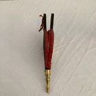 Vintage Embossed Brass Fireplace Bellows Wood Leather Hearth Decor Rustic Scene