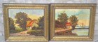 Pair Of Antique Framed   Signed Genre Oil Paintings Artwork H  Blok European