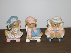 Vintage Kitchen 1995 Burwood Prod   3 Plastic Little Bears  Wall Hangings