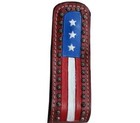 Tahoe Patriotic American Flag Leather Adult Stirrups Pair For Western Saddles