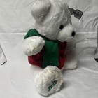 Dan Dee   Christmas Winter White Teddy Bear W green Scarf  2012 20  Plush W tags