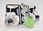 Vera Bradley Double Kisslock Clutch Wallet In  camellia  Pattern