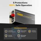 2000w Pure Sine Wave Inverter 12v Dc To 110v-120v Ac Inverter With 4 Ac Outlets
