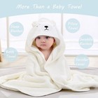 2 Pack White  Blue Hooded Baby Towel  Soft  Ultra Absorbent  Newborn  Infant