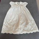 Vintage Madonna Original Christening Baptism Dress White Eyelet Lace With Slip